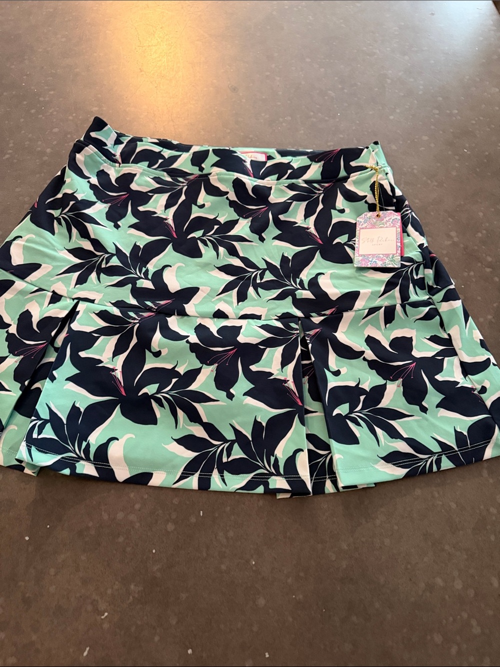 Floral Mint and Navy Pleated Tennis or Pickleball skorts